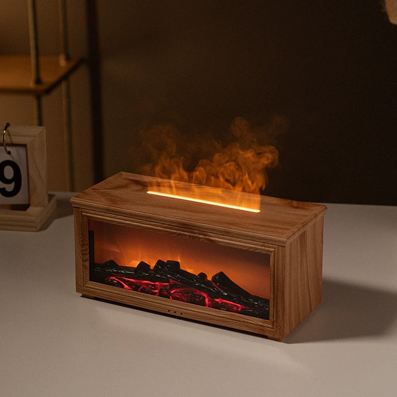3D Fireplace Flame Aroma Diffuser for a Cozy Home Atmosphere