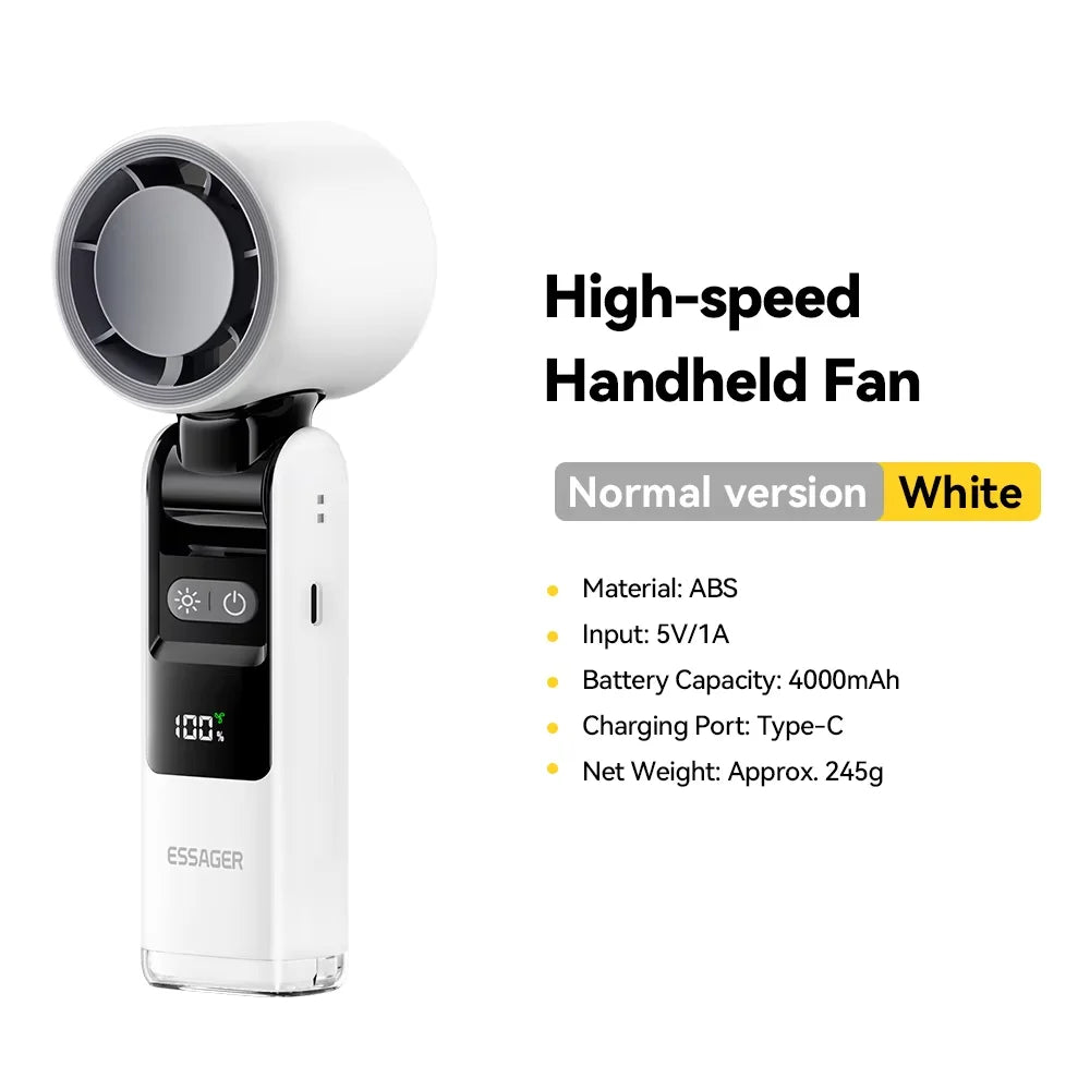 Essager Digital Display Portable Fan - 100 Speeds, Foldable