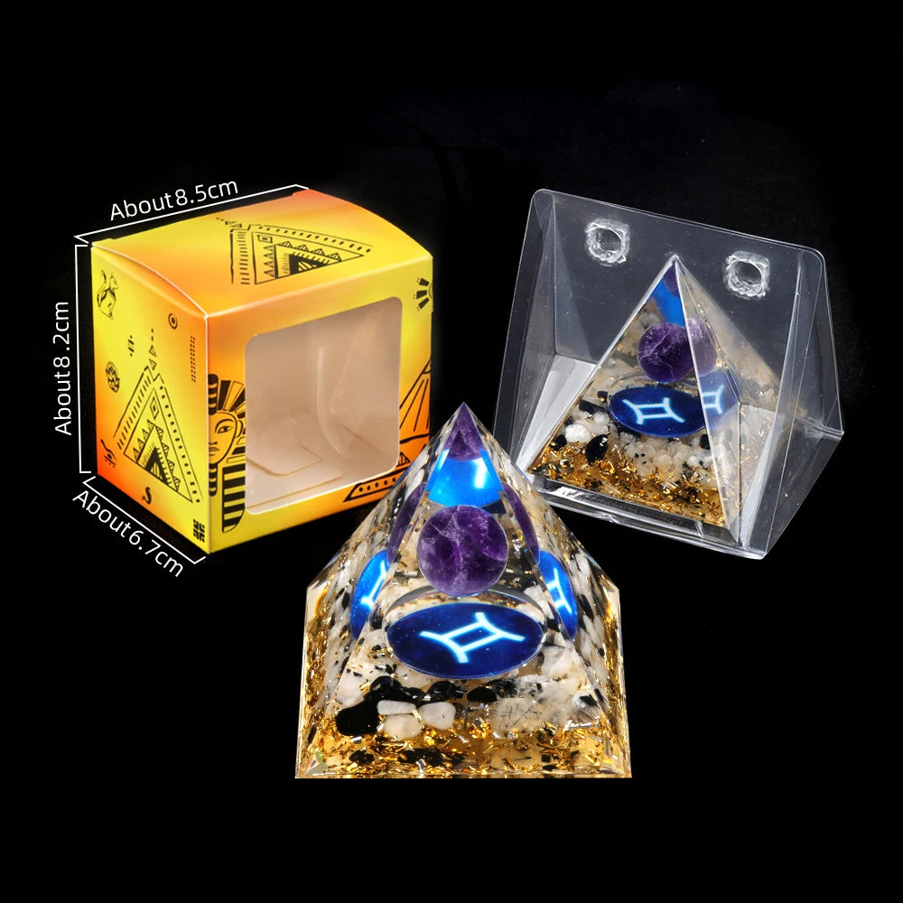 Twelve Constellations Amethyst Pyramid – Handmade Crystals
