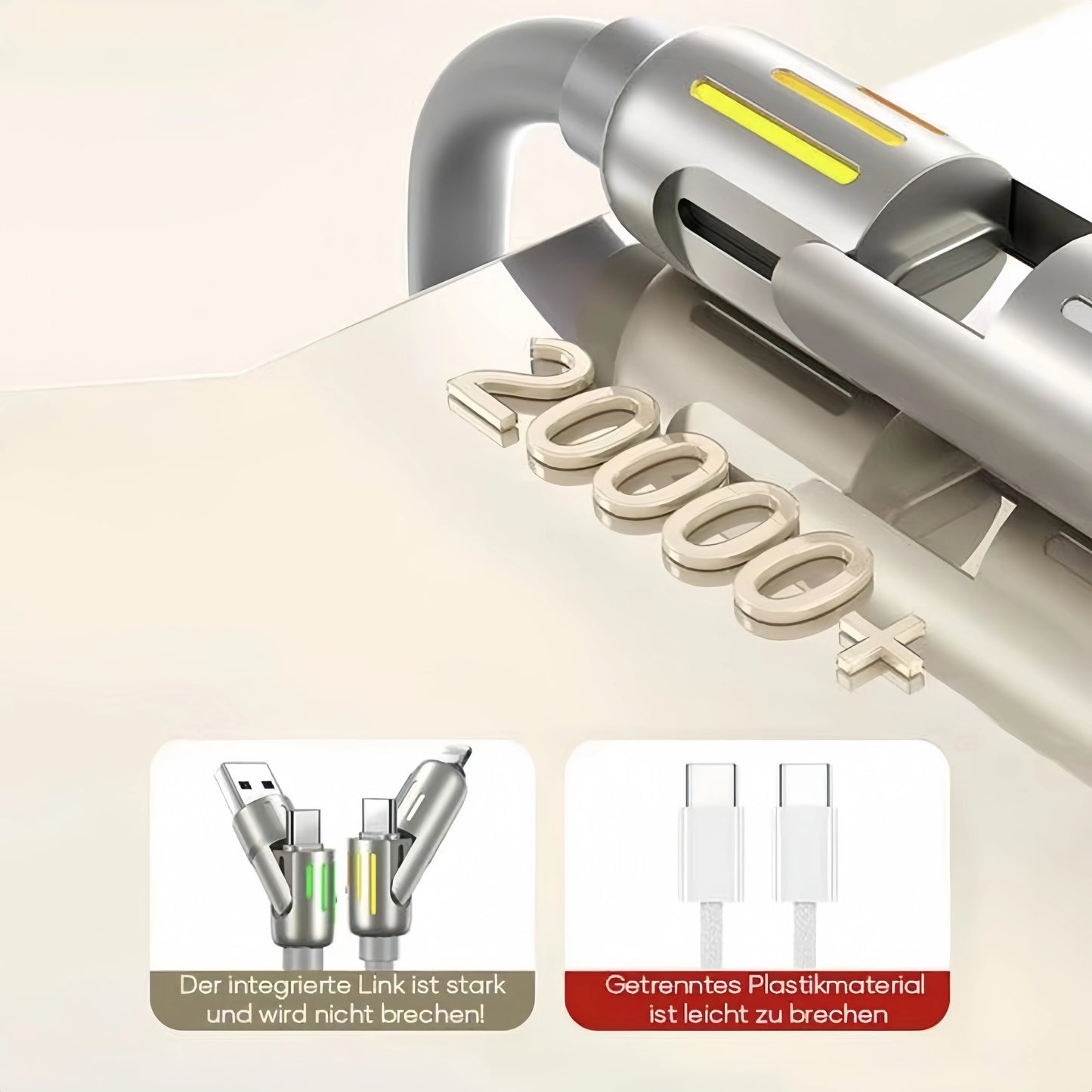 4-in-1 USB Type-C Fast Charging Cable with Ultra-Fast Data Transfer