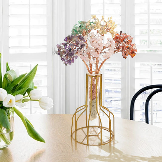 Decorative vase with colorful flowers on a table in a bright room