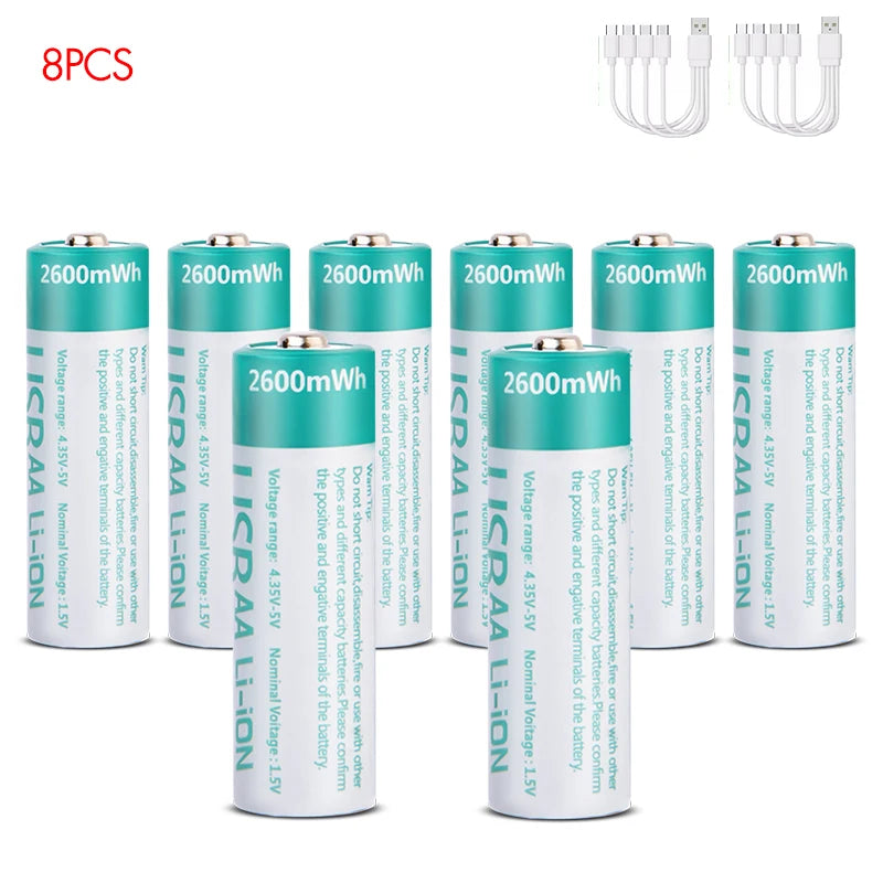 MATOV 1.5V AA USB Type-C Rechargeable Battery - 2600mWh