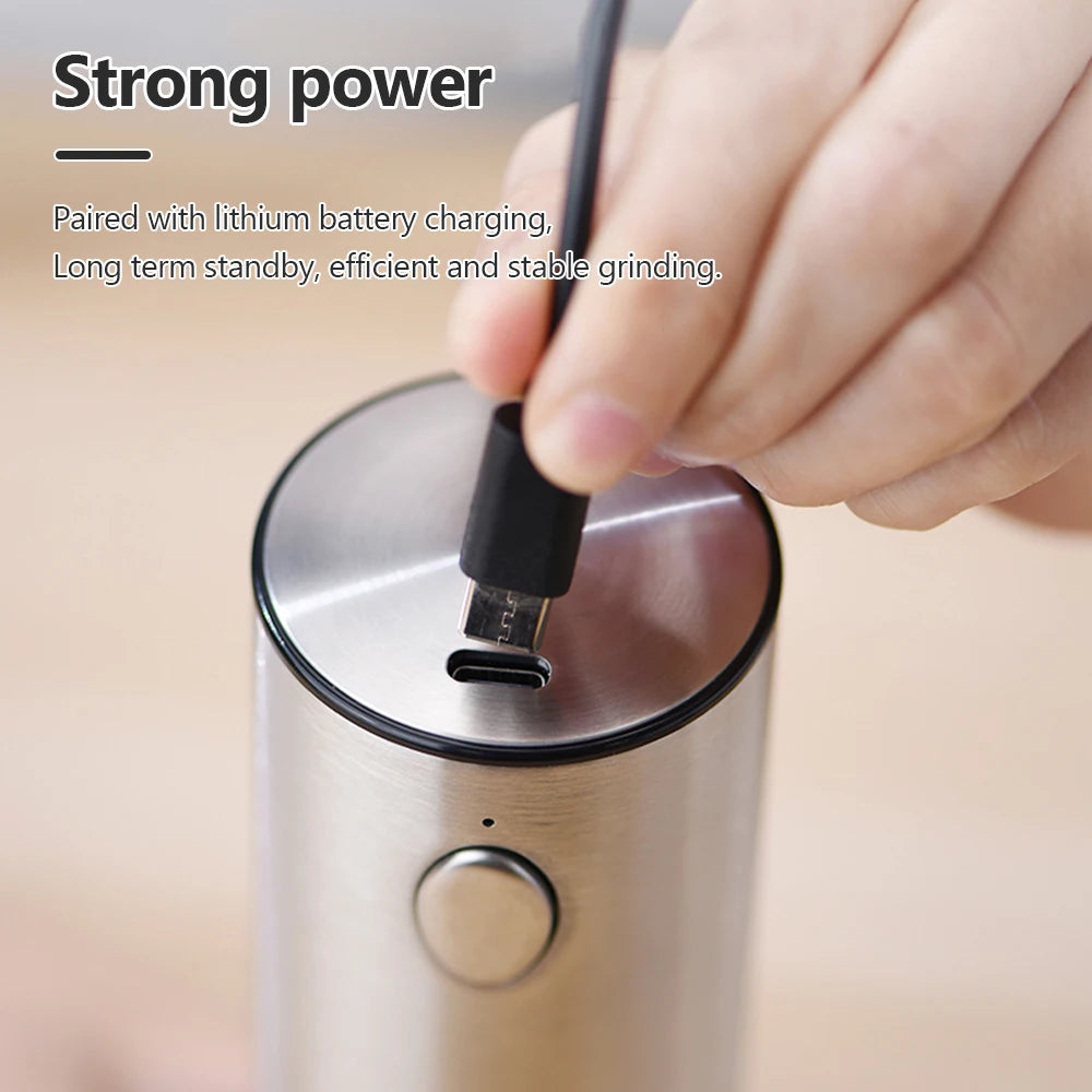 Electric Pepper Grinder – USB Rechargeable Stainless Steel Salt & Pepper Mill