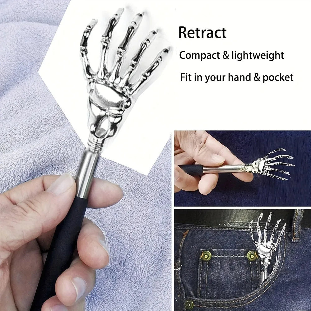 Portable Extendable Back Scratcher – Stainless Steel Telescopic Back Massager for Humans & Pets