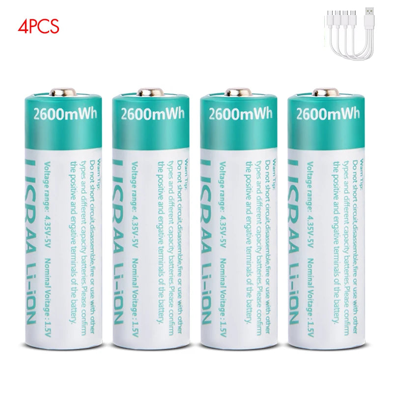 MATOV 1.5V AA USB Type-C Rechargeable Battery - 2600mWh