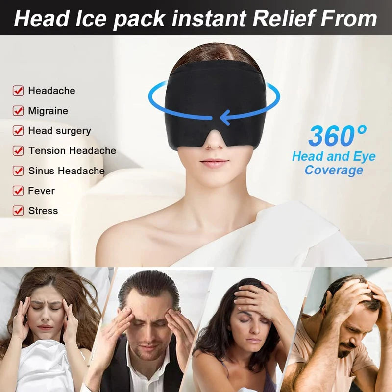 Gel Ice Headache & Migraine Relief Hat – Hot & Cold Therapy Cap