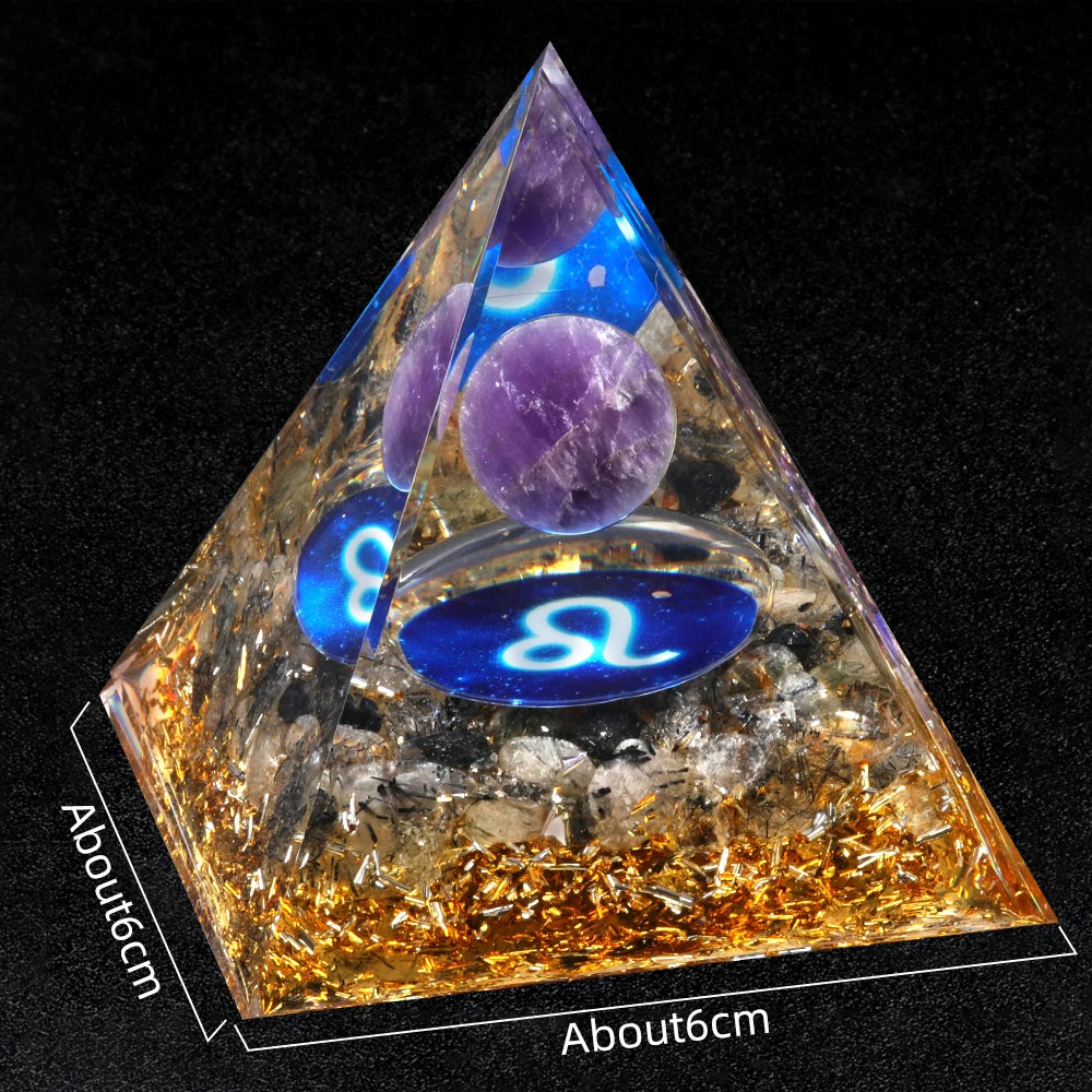 Twelve Constellations Amethyst Pyramid – Handmade Crystals