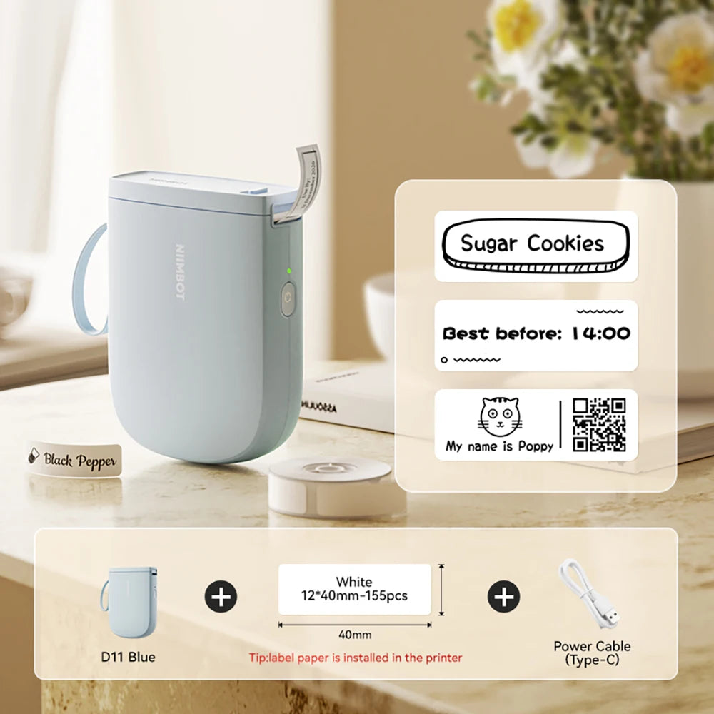 Premium Bluetooth Portable Label Printer – USB Rechargeable & Inkless for iOS/Android