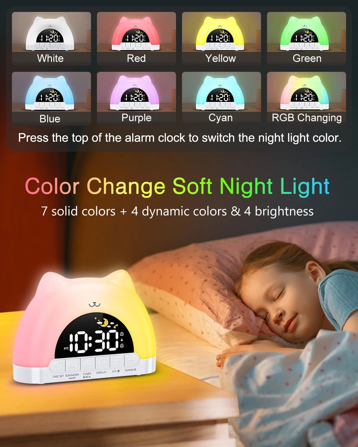 ORIA Kids Alarm Clock – Sleep Training Wake Up Clock with Night Light & Music