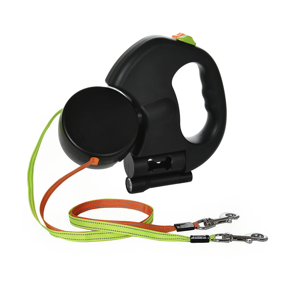 3M Dual Puppy Leash – Automatic Retractable Dog Leash with Night Light