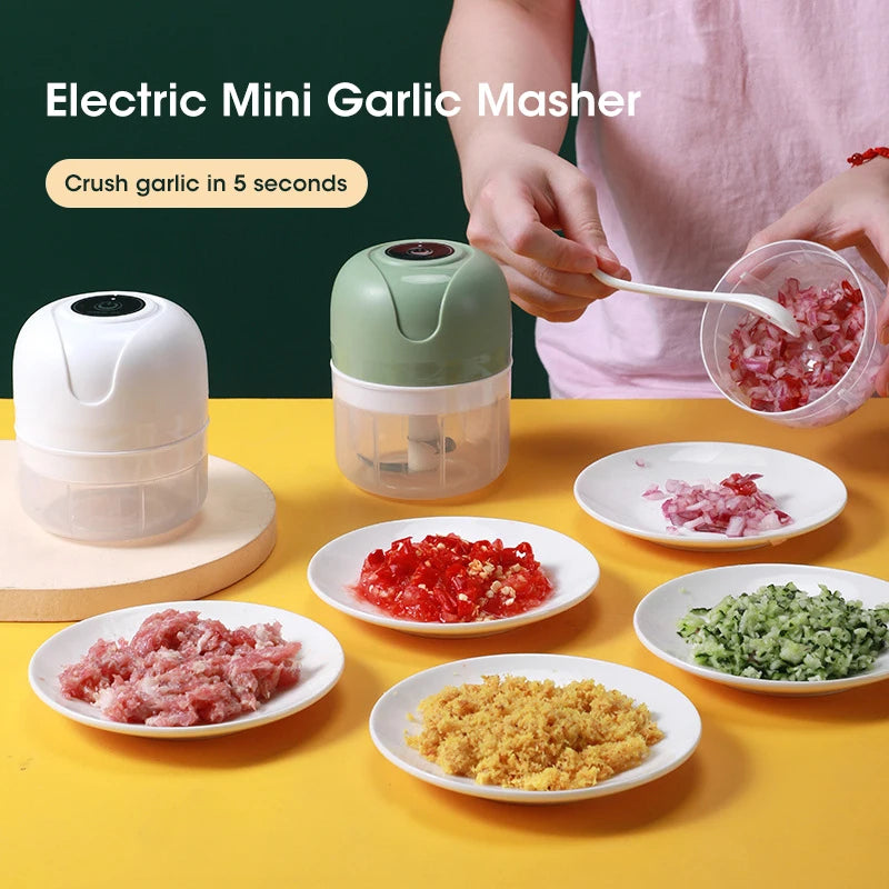 250ml Electric Food Chopper – USB Garlic Masher, Meat & Vegetable Grinder
