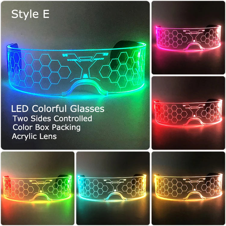 Unisex Acrylic Light Up Glasses for Parties & Events