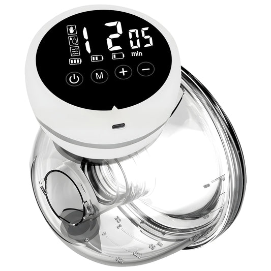 Clear glass container with digital control panel on a white background