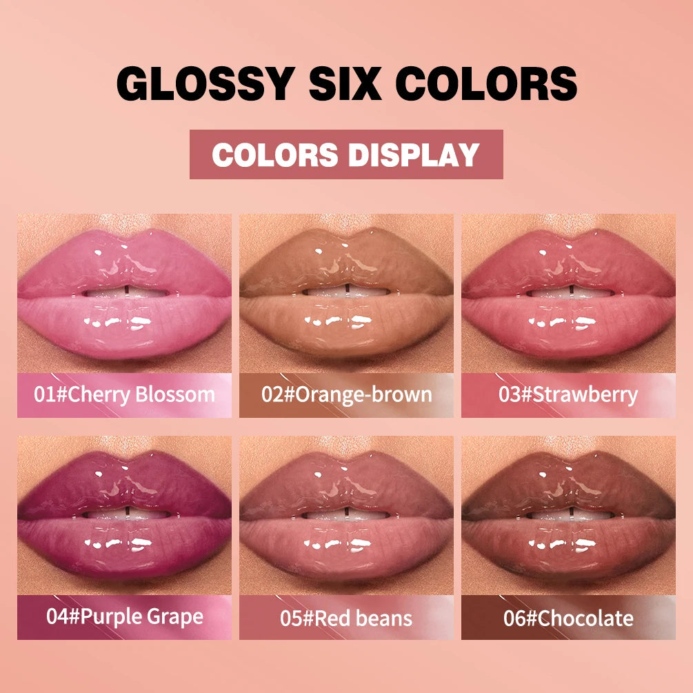 QIBEST Crystal Jelly Lip Oil – Hydrating Tinted Lip Gloss & Lip Balm