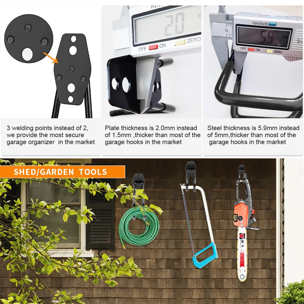 Heavy Duty Garage Hook - Wall Mount Storage