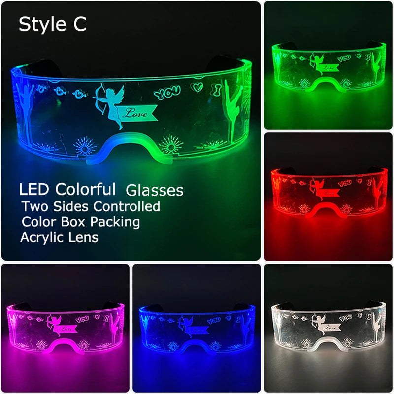 Unisex Acrylic Light Up Glasses for Parties & Events