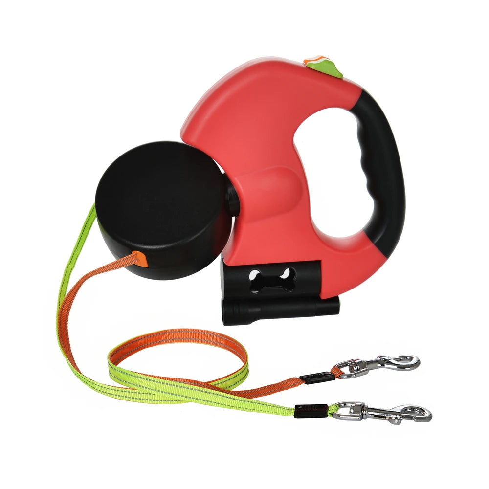 3M Dual Puppy Leash – Automatic Retractable Dog Leash with Night Light