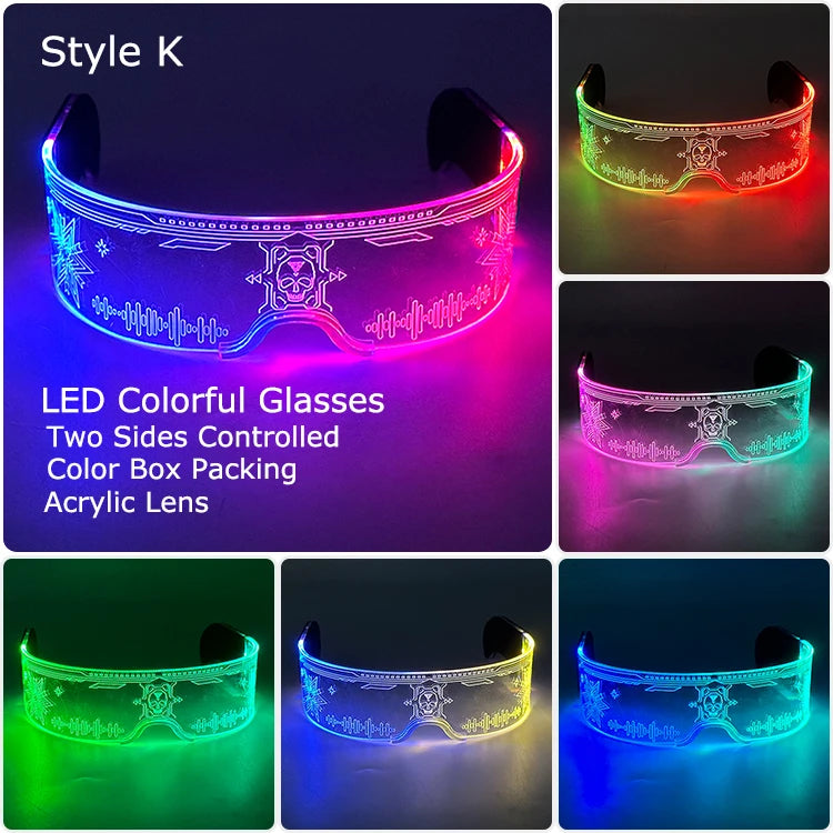 Unisex Acrylic Light Up Glasses for Parties & Events