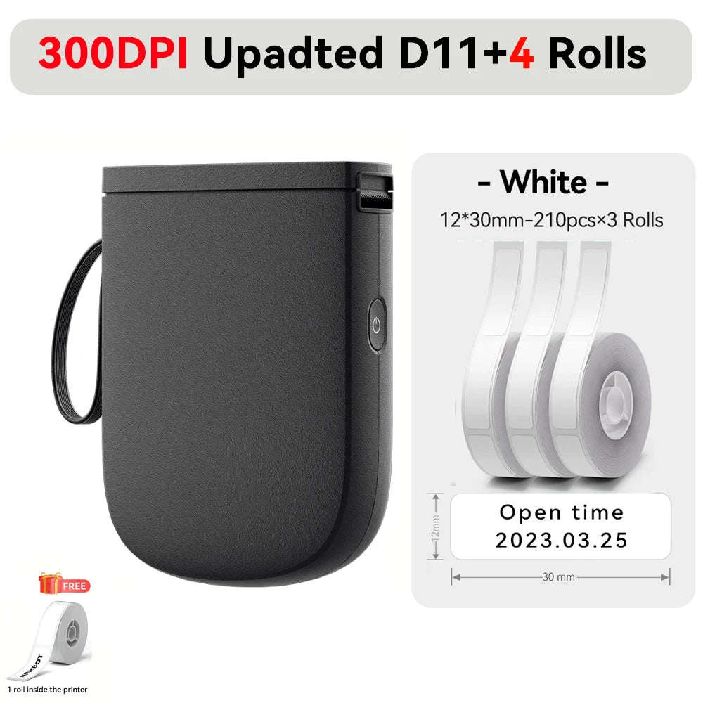 Premium Bluetooth Portable Label Printer – USB Rechargeable & Inkless for iOS/Android