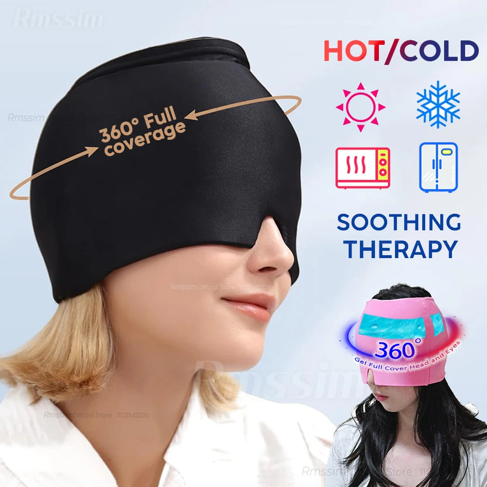 Gel Ice Headache & Migraine Relief Hat – Hot & Cold Therapy Cap