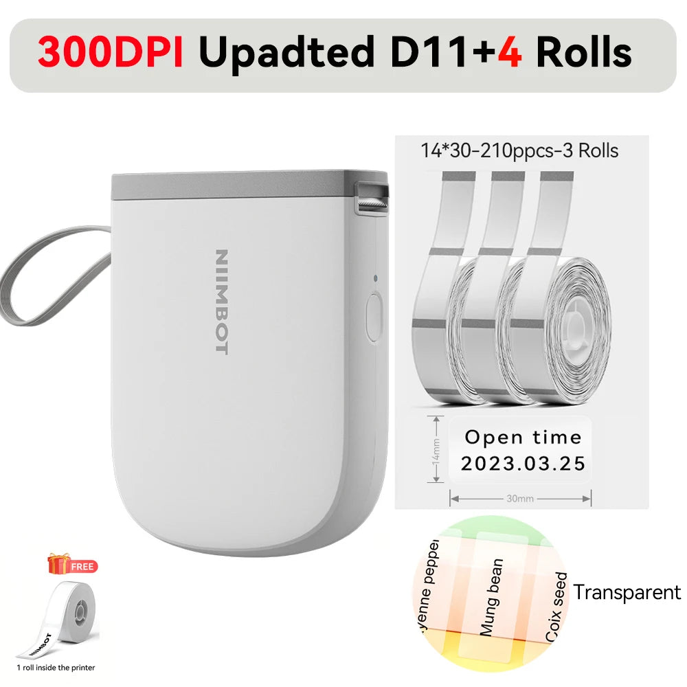 Premium Bluetooth Portable Label Printer – USB Rechargeable & Inkless for iOS/Android