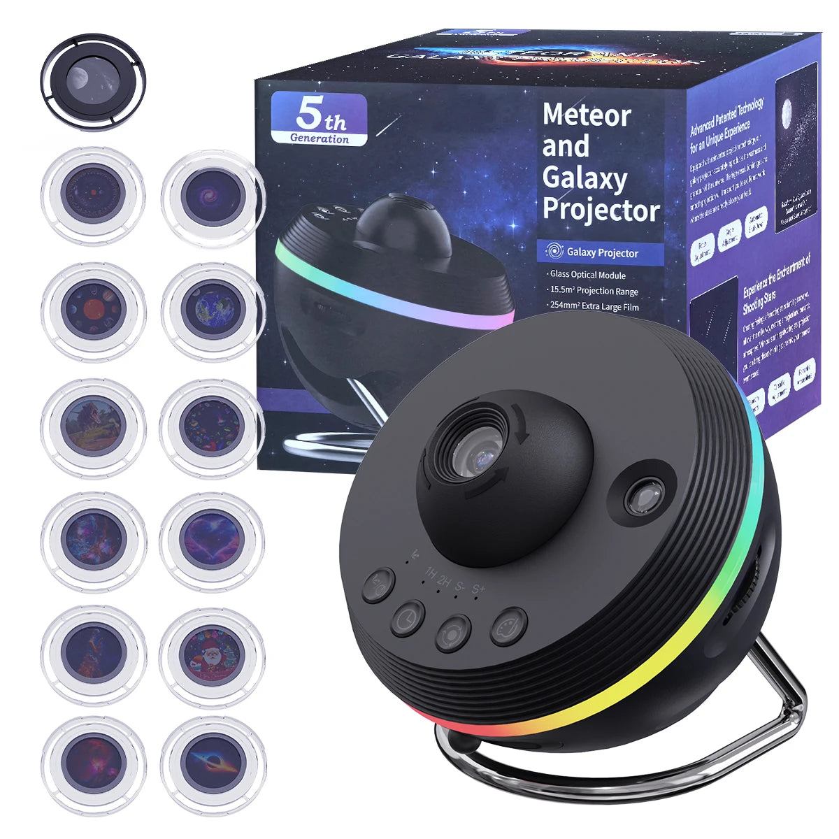 Starry Galaxy Projector - 13 Modes, 6 RGB Lights, Timer & Rotation