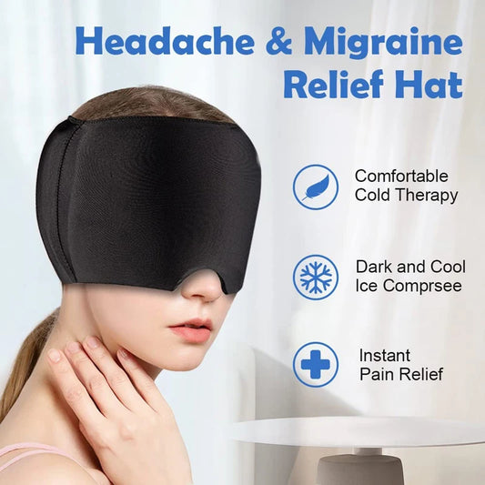 Gel Ice Headache & Migraine Relief Hat – Hot & Cold Therapy Cap