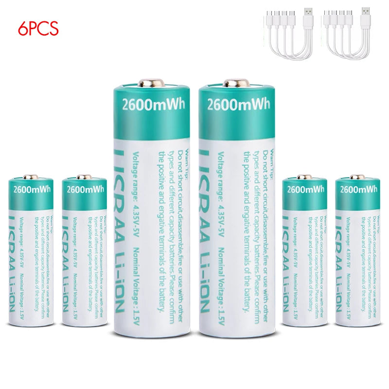 MATOV 1.5V AA USB Type-C Rechargeable Battery - 2600mWh