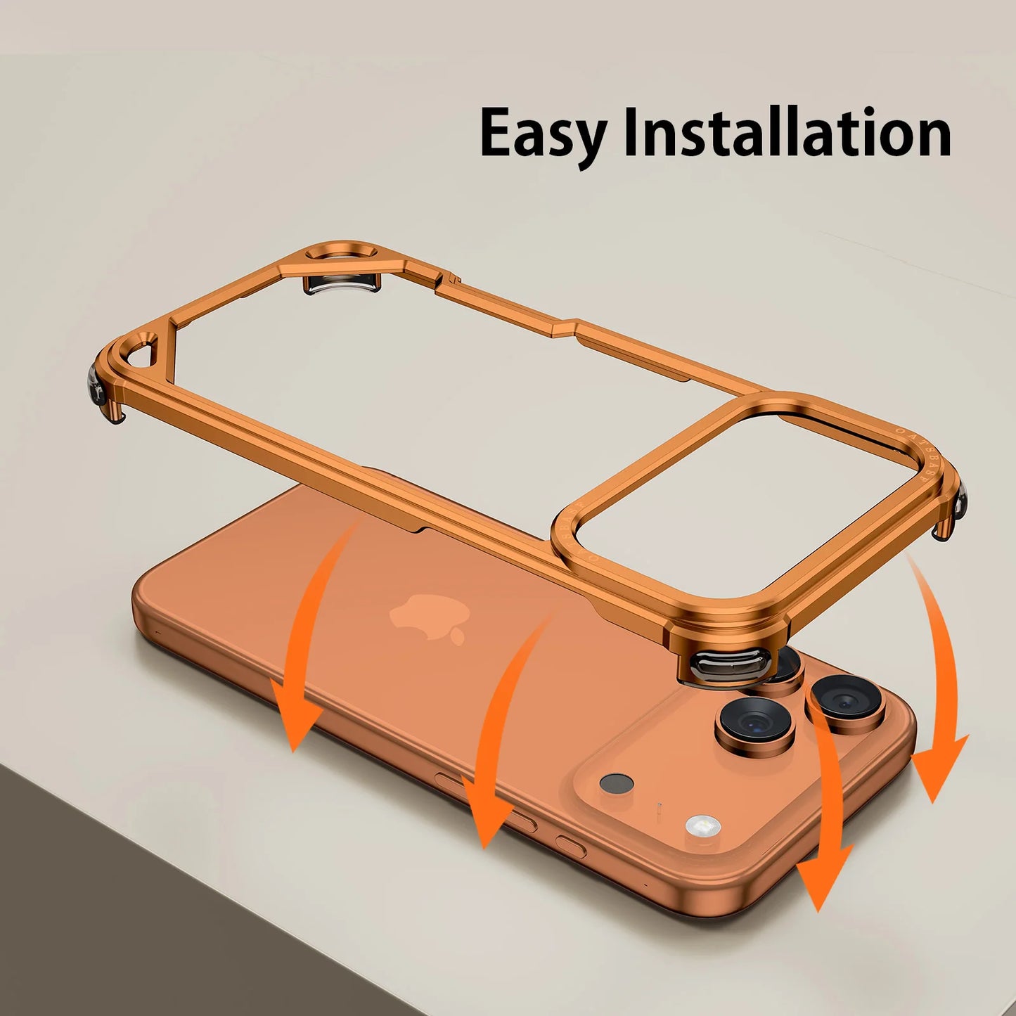 Orange Ultra-Thin Metal iPhone 17 Pro/Pro Max & 17 Air Case