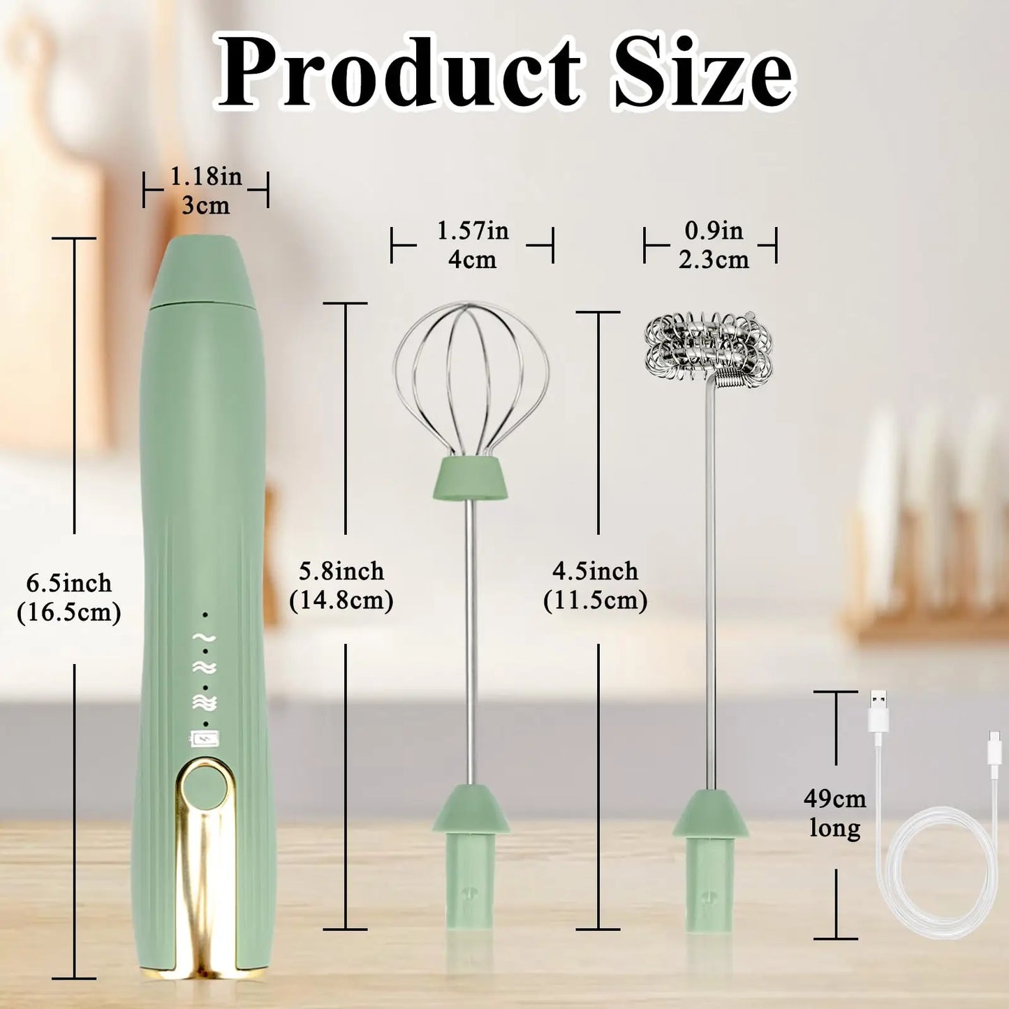 Handheld Milk Frother - Electric & Rechargeable