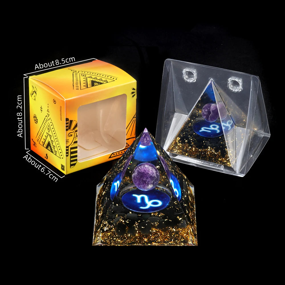 Twelve Constellations Amethyst Pyramid – Handmade Crystals