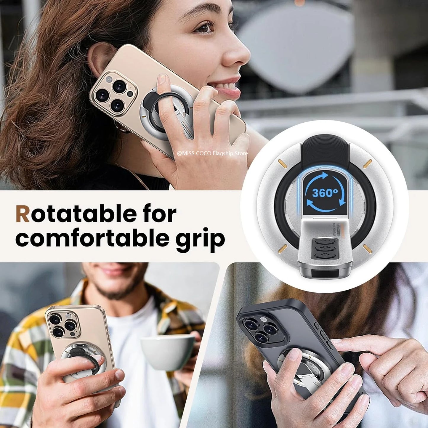 3-in-1 Double-Sided Magnetic Phone Ring Holder