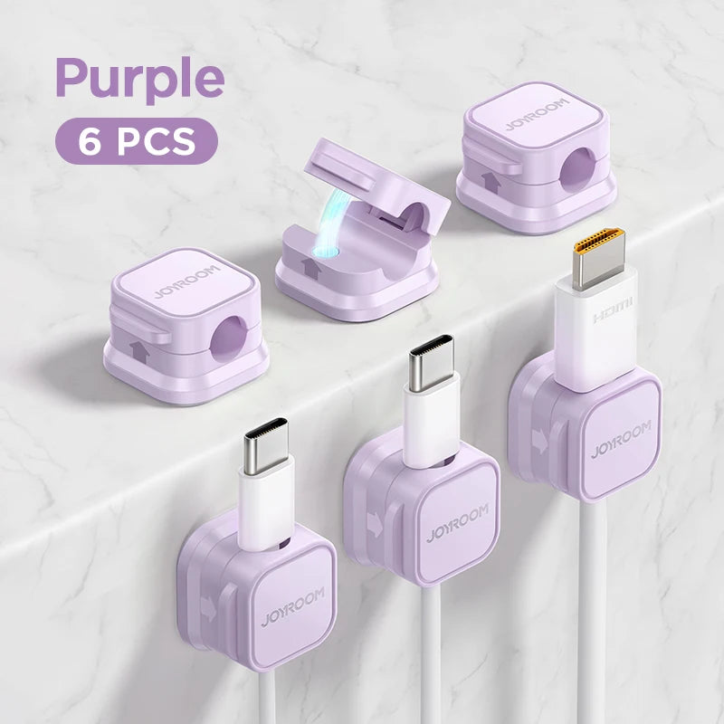 Purple Joyroom Cable Management Clips (Magnetic)