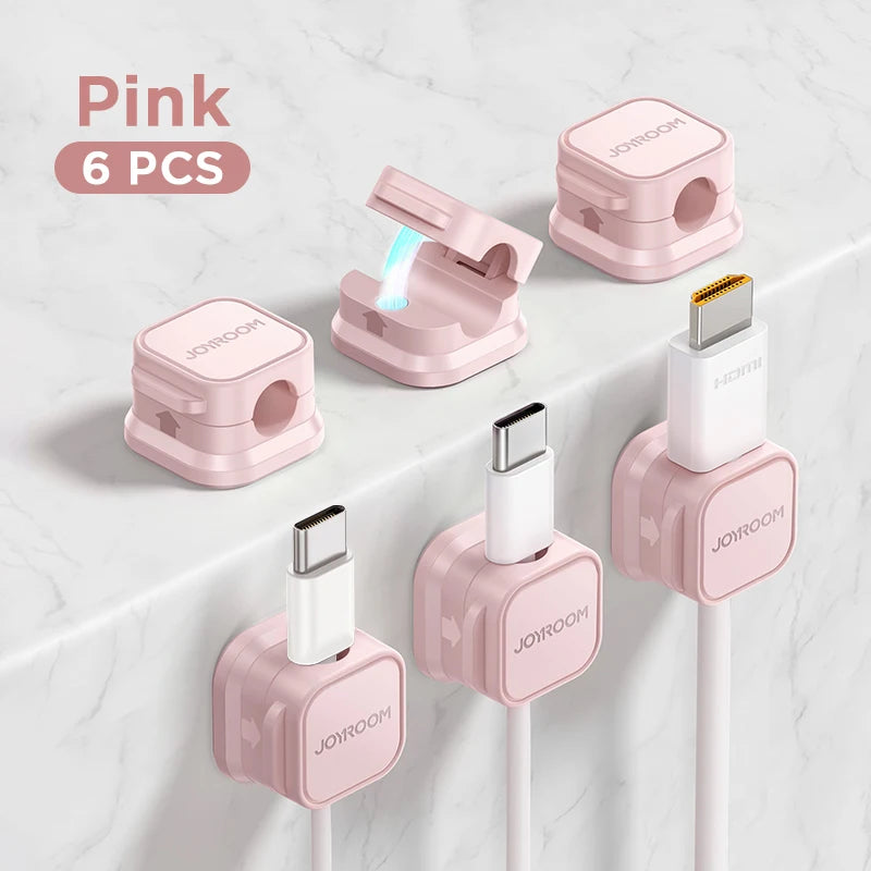 Pink Joyroom Cable Management Clips (Magnetic)