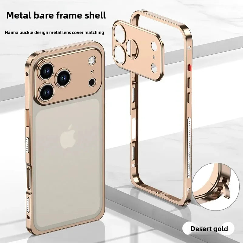 Rose Gold Premium Aluminum Alloy iPhone 17 Pro Max / 17 Air / 17 Pro Case | Slim Rugged Frame with Heat Dissipation & Anti-Drop Protection