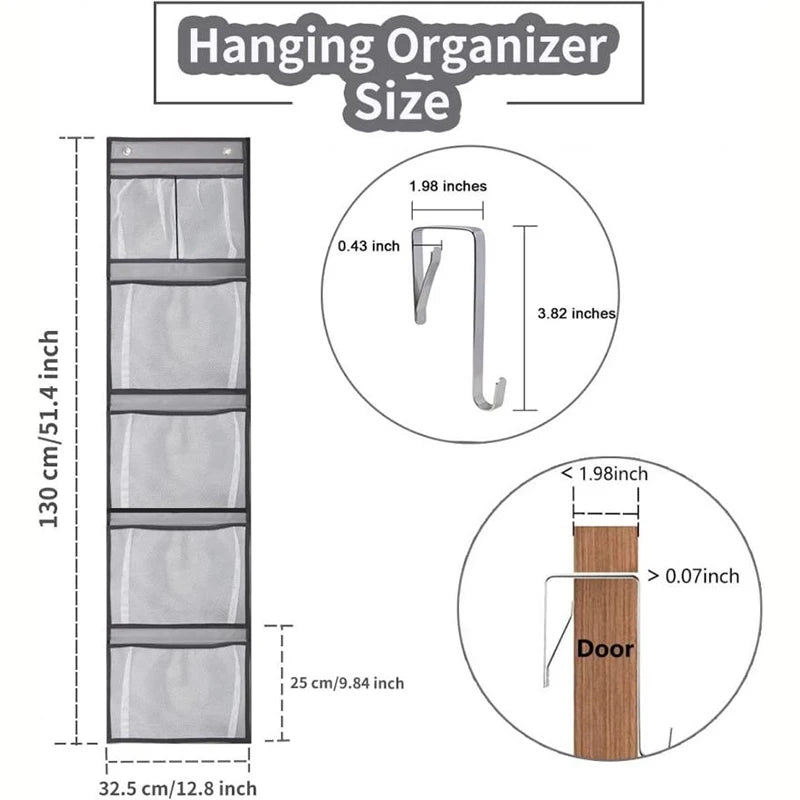 Over-the-Door Organizer: 5-10 Pocket Hanging Storage