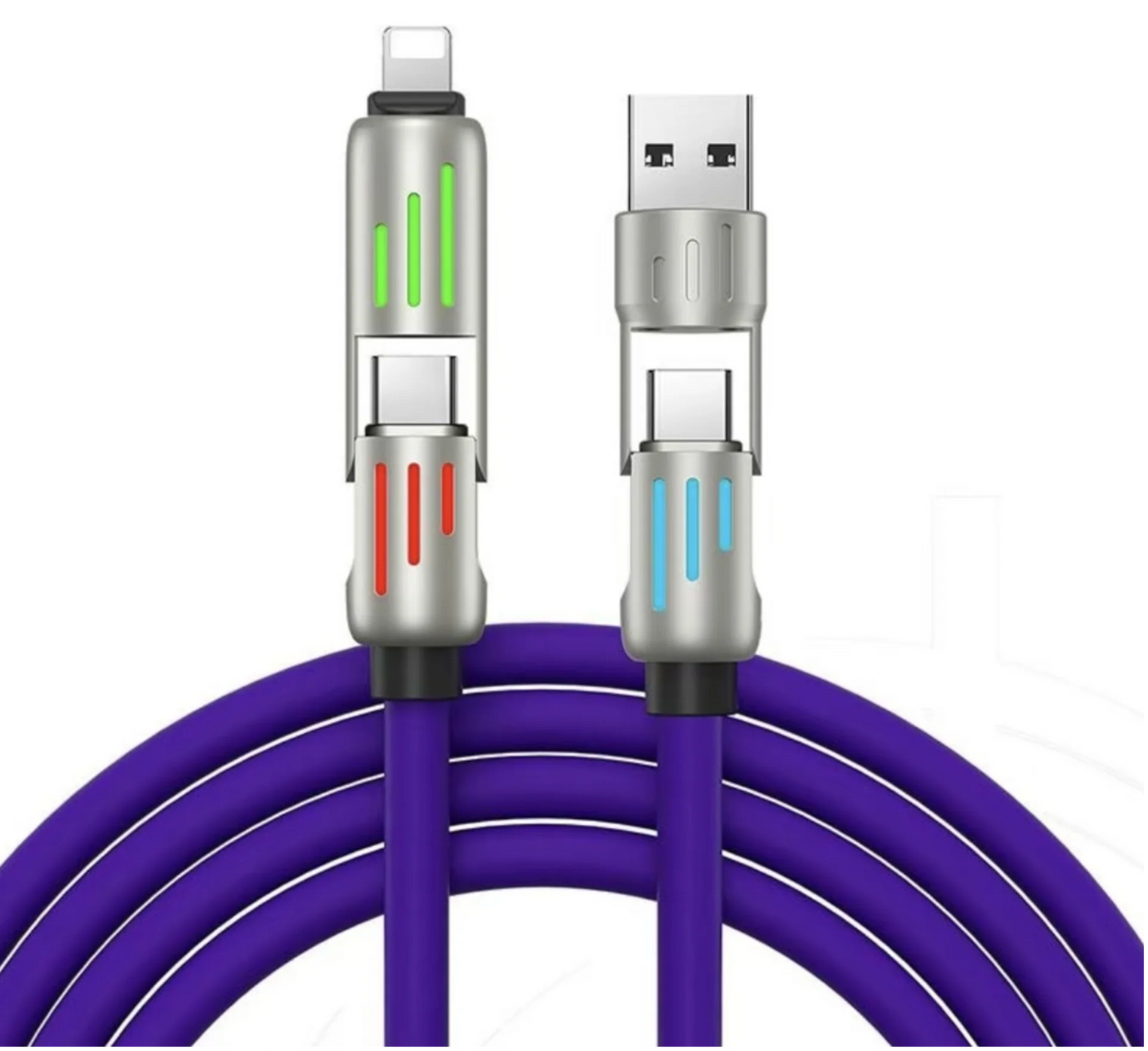 4-in-1 USB Type-C Fast Charging Cable with Ultra-Fast Data Transfer