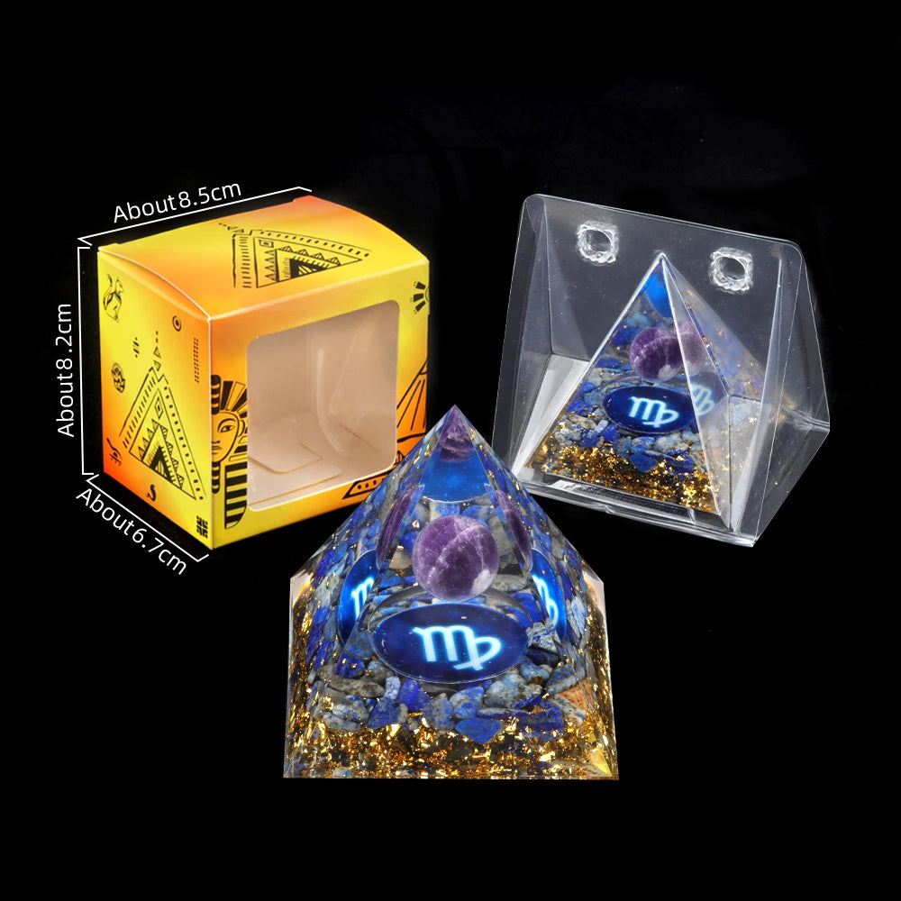 Twelve Constellations Amethyst Pyramid – Handmade Crystals