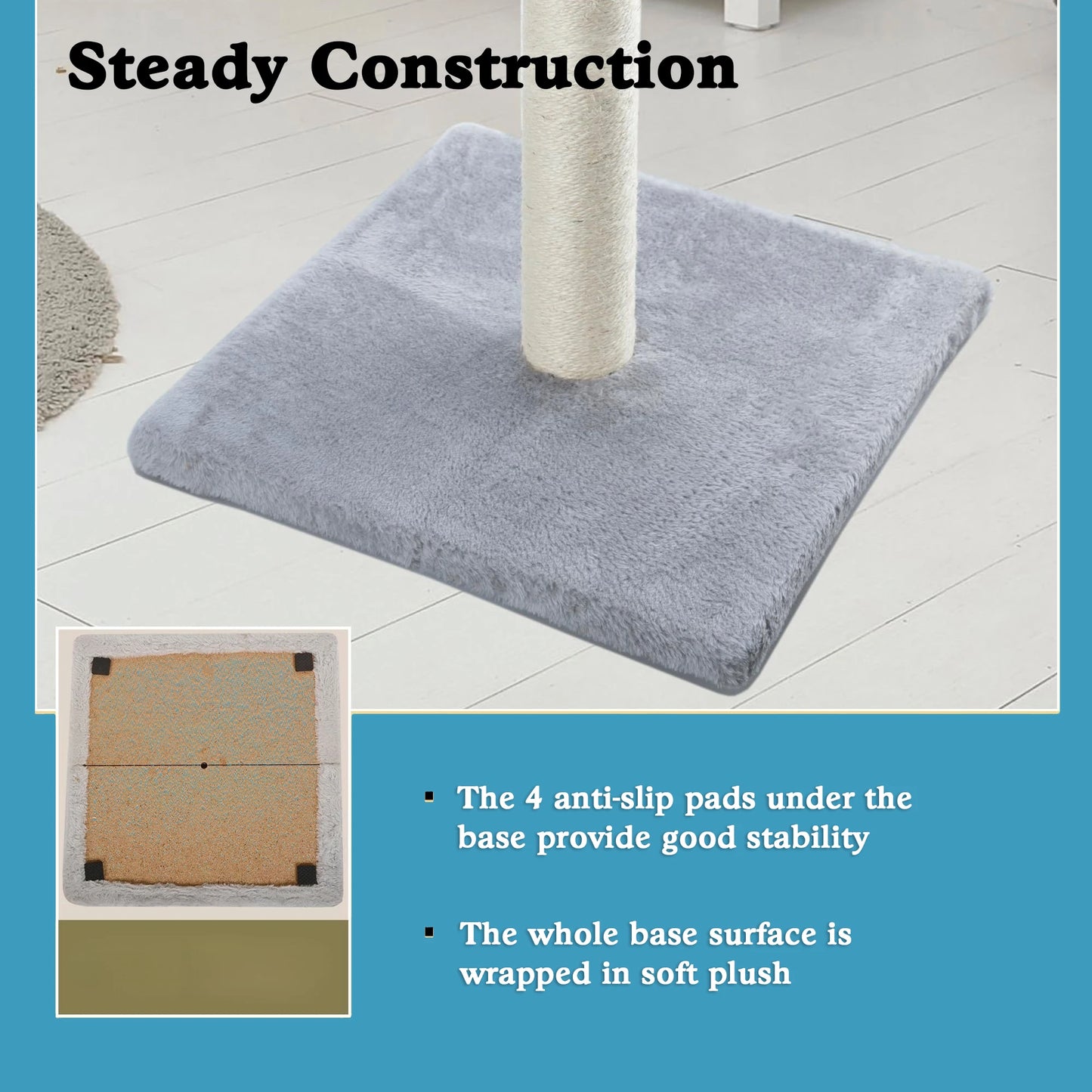 Tall Sisal Cat Scratching Post for Indoor Cats & Kittens