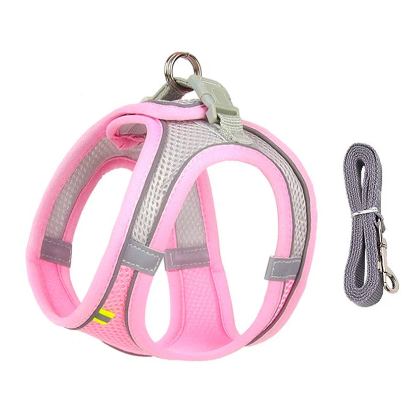 Puppy Harness Set – Adjustable Dog & Cat Harness with Leash