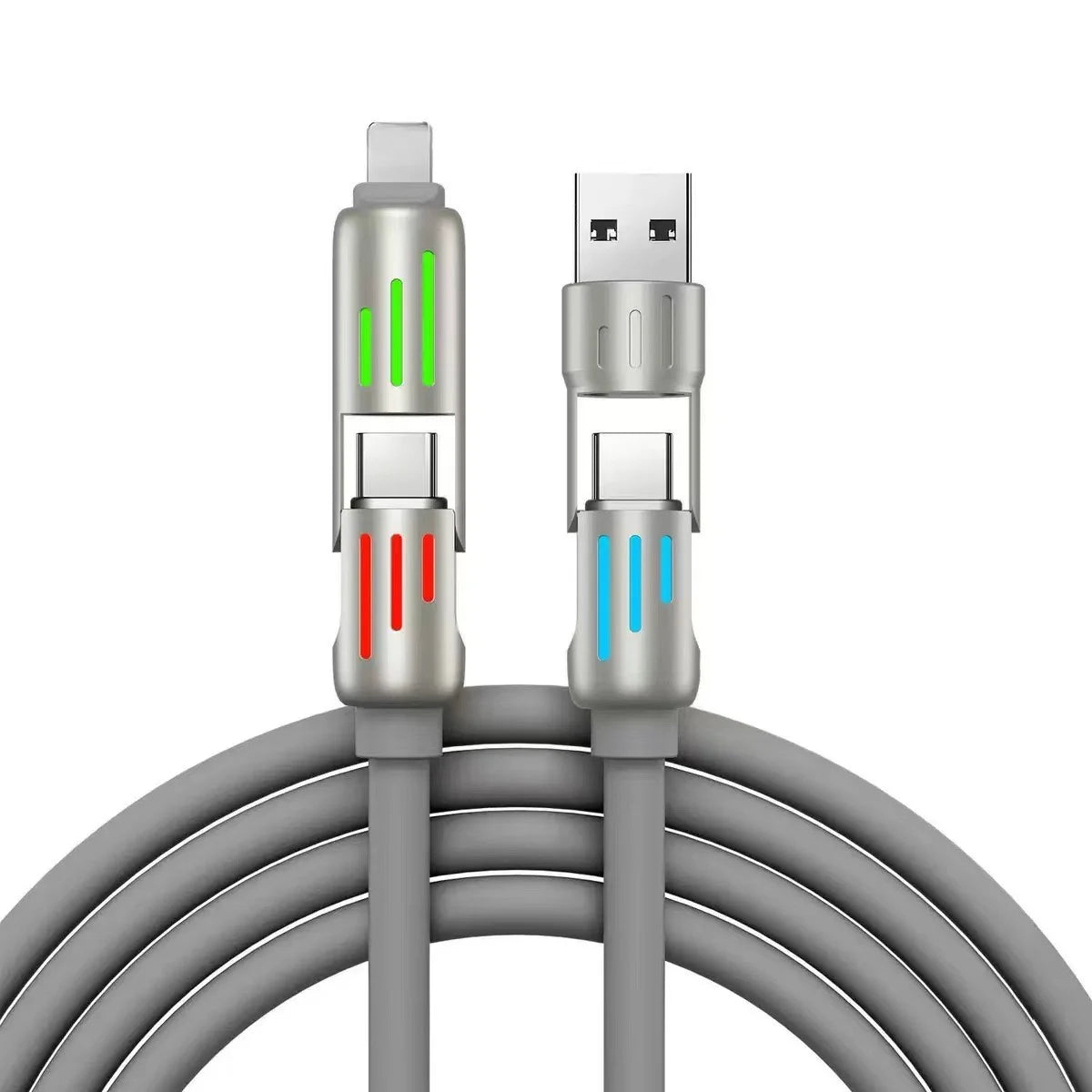 4-in-1 USB Type-C Fast Charging Cable with Ultra-Fast Data Transfer