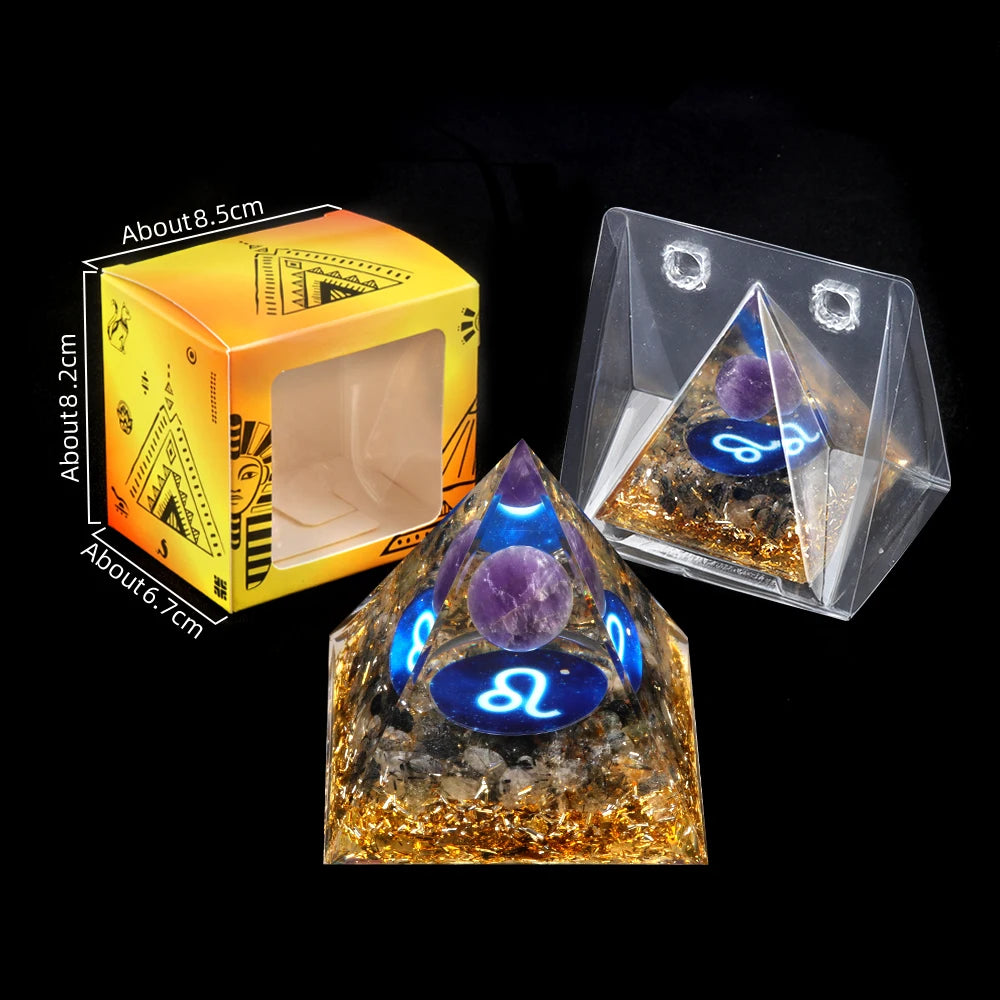 Twelve Constellations Amethyst Pyramid – Handmade Crystals