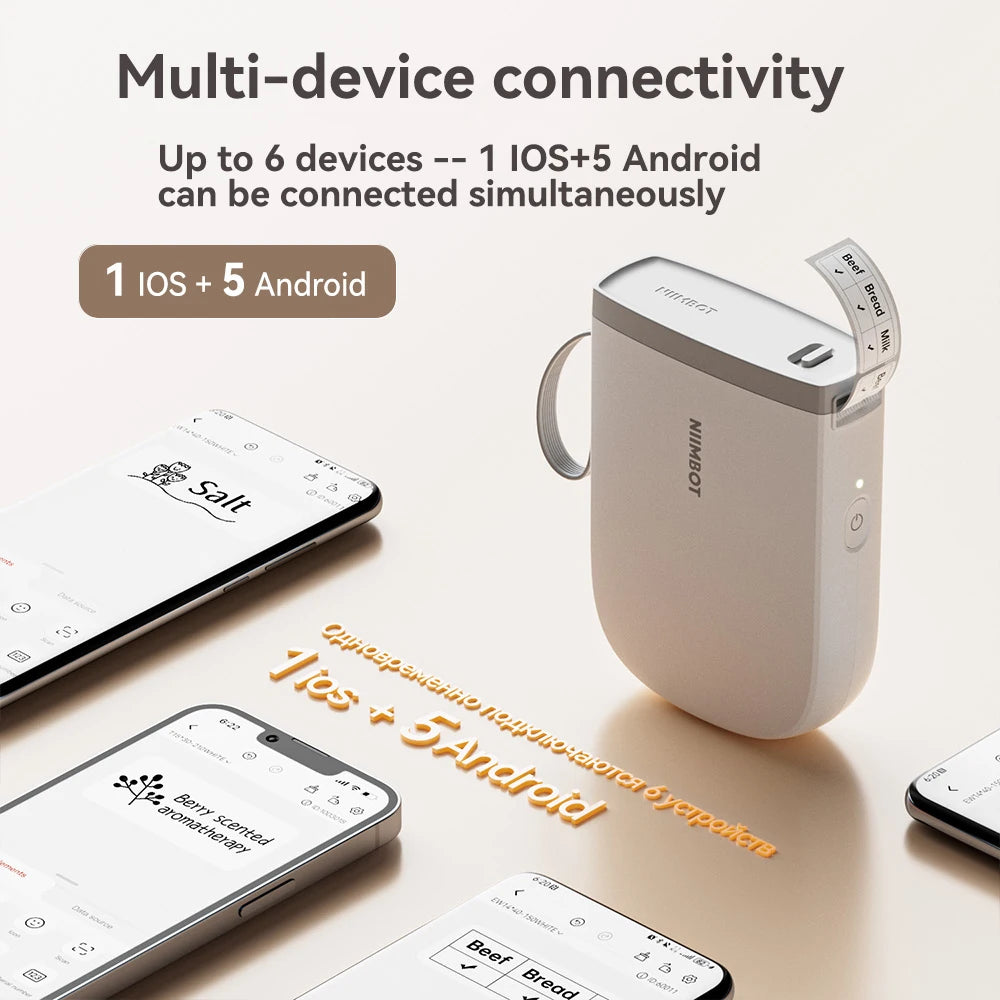 Premium Bluetooth Portable Label Printer – USB Rechargeable & Inkless for iOS/Android