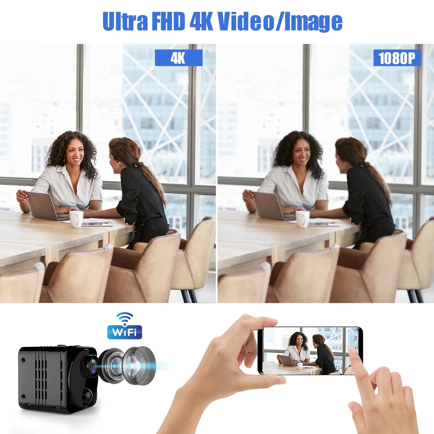 R8 Mini 4K Wifi Security Camera - Night Vision & Motion Detection