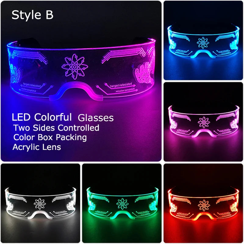 Unisex Acrylic Light Up Glasses for Parties & Events