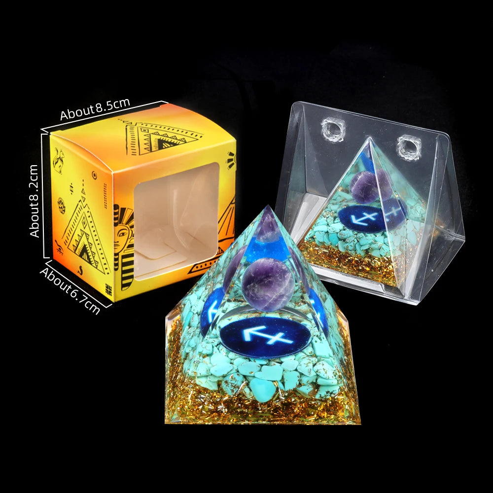 Twelve Constellations Amethyst Pyramid – Handmade Crystals