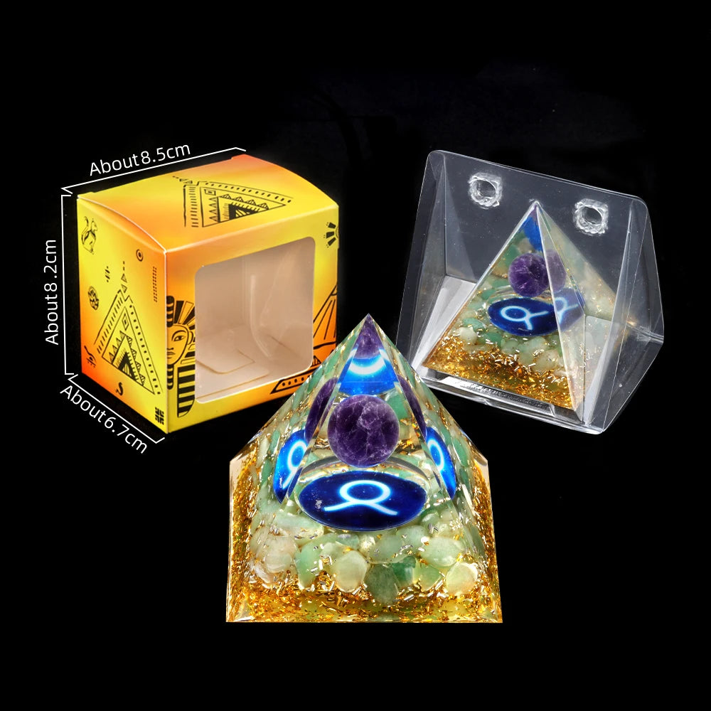 Twelve Constellations Amethyst Pyramid – Handmade Crystals
