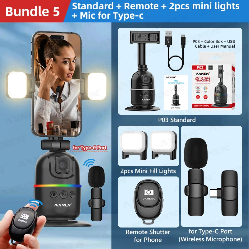 AI Face Tracking Gimbal for Smartphones & Cameras