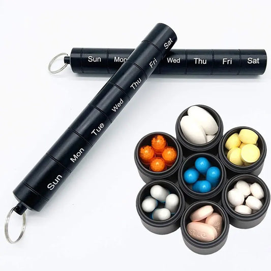 Travel Pill Organizer - 7-Day Portable & Waterproof Case