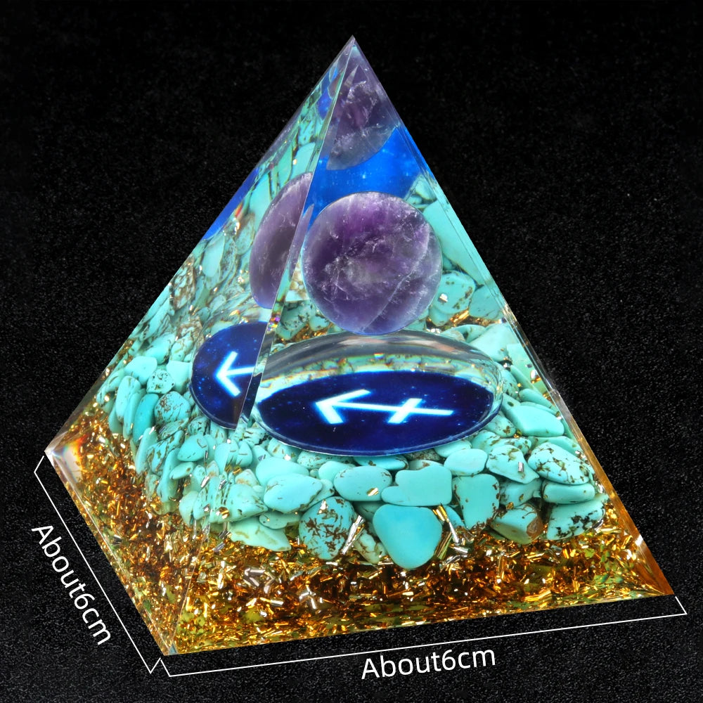 Twelve Constellations Amethyst Pyramid – Handmade Crystals
